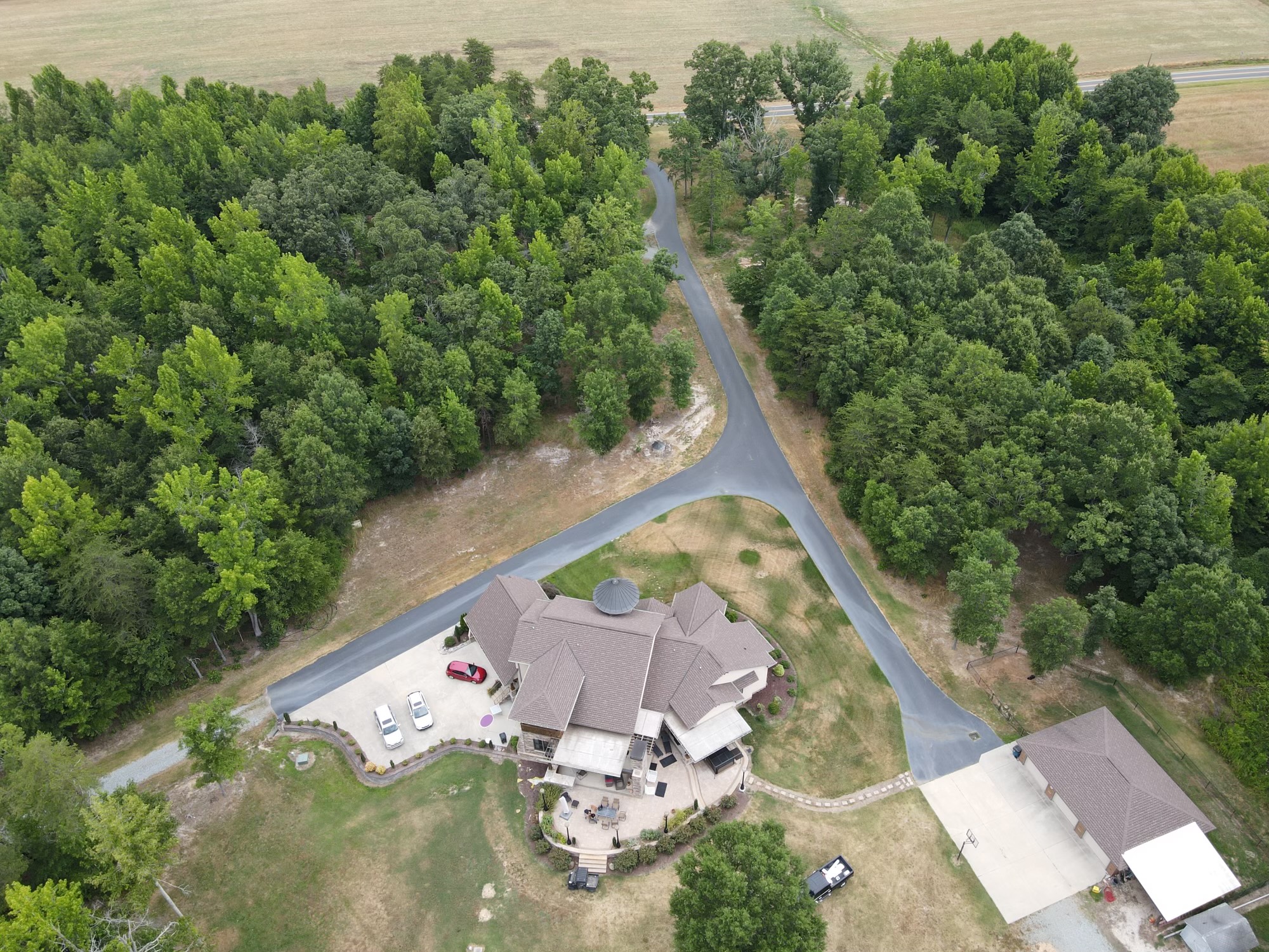 Aerial View of a Residential Roof Replacement